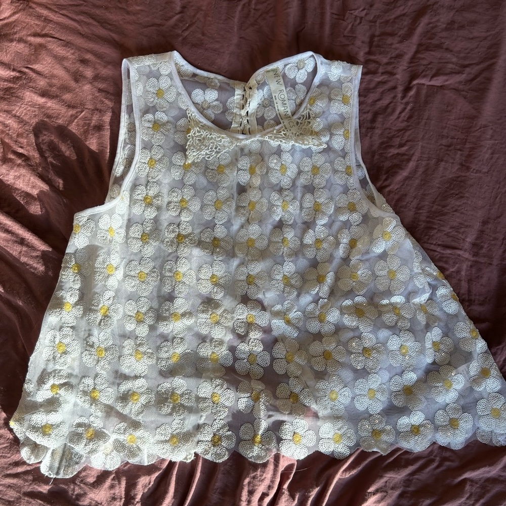 Free people embellished daisy top